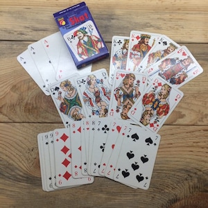 cartas de baralho vintage, baralhos alemães, SKAT, cartas de baralho vintage, Аldenburg, baralho 32 cartas, década de 1970