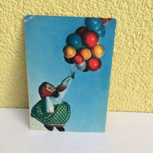 Cartolina postale, foto di bambole, souvenir russo, nello spazio, cartolina 1968 realizzata in URSS