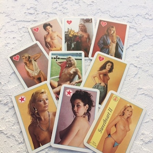 baraja de 54 cartas, naipes pinup, Adulto, chicas de portada, naipes vintage, naipes desnudos, Poker Deck, década de 1970
