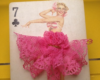 Naipes pinup VARGAS, Naipes Vargas Girl de Alberto Vargas 1950, carta original, hecho a mano