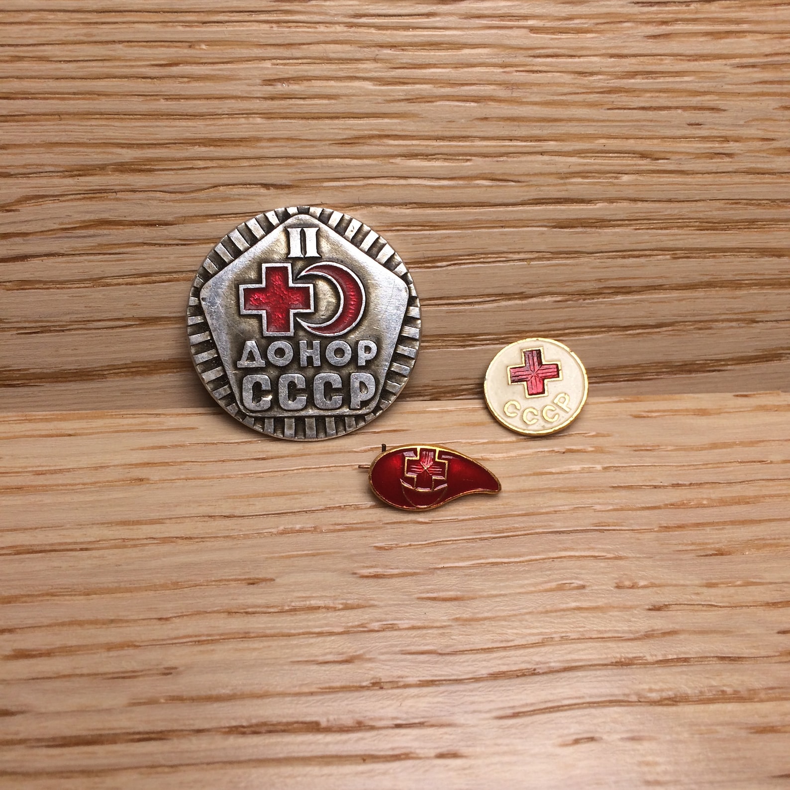 Blood Drop Set of 3 badges Soviet blood donor pins Vintage | Etsy