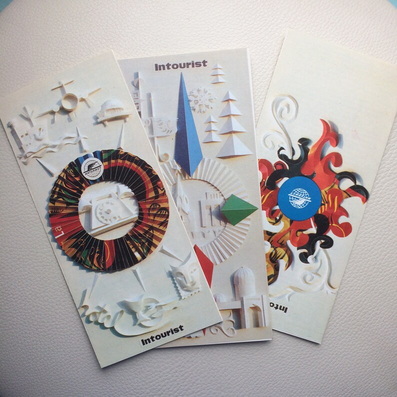 1972 set from 15 items Inturist Postcards and posters VISIT THE USSR