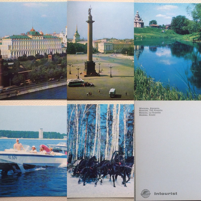 1972 set from 15 items Inturist Postcards and posters VISIT THE USSR