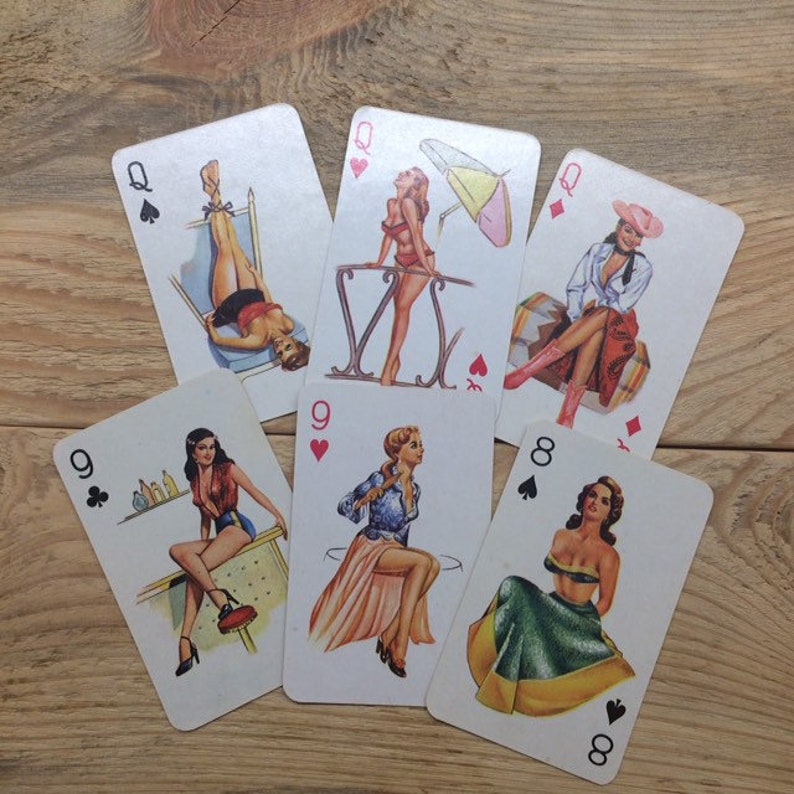 Deck Of 54 Cards Pinup Playing Cards Adult Very Rare Deck Etsy