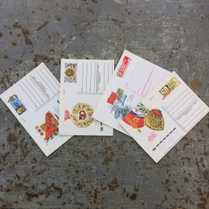 Cartoline vintage sovietiche, URSS, set di 4, anni '80
