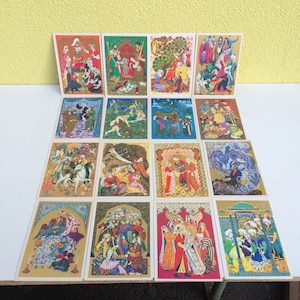 Postal soviética, Conjunto de 16 cartas, mil y una noches, Scheherazade, cuento oriental, hecho en la URSS, Postal vintage, década de 1970