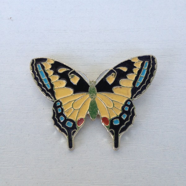 Vintage collectible badge, vintage bee, butterfly, a rare species of moth, Made in USSR 1960s