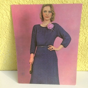 carte de mode vintage, URSS des années 1980, mode soviétique, mode des années 80, tricot à la main, modèles de l'URSS