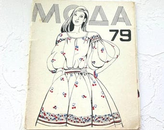 Digital Download, FASHION-1979s USSR, Vintage Fashion Magazine, 32 pages, with 16 patterns