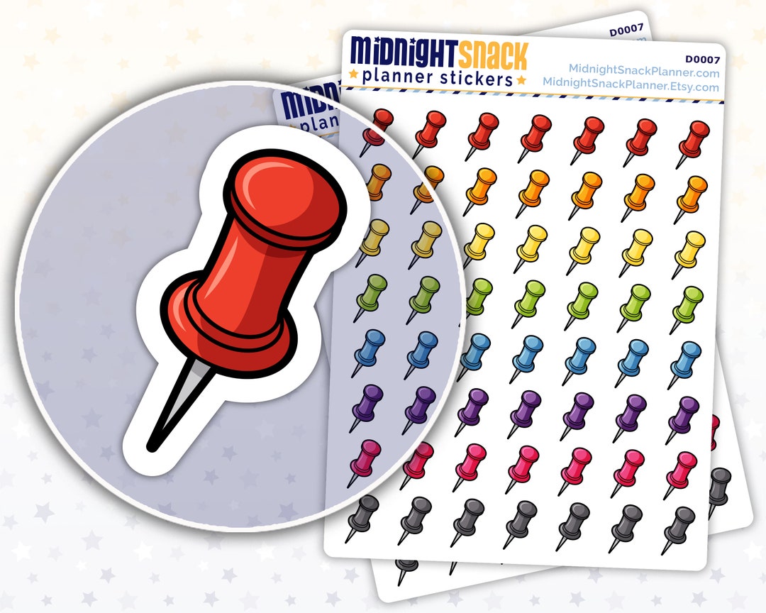 Push Pin Planner Stickers | Tack Icon Stickers | Functional Planning - Etsy