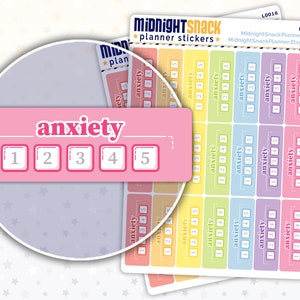 Anxiety Tracker Planner Stickers Anxiety Scale 1 5 Self Etsy Anxiety Tracker Planner Stickers Anxiety Scale 1 5 Self Etsy