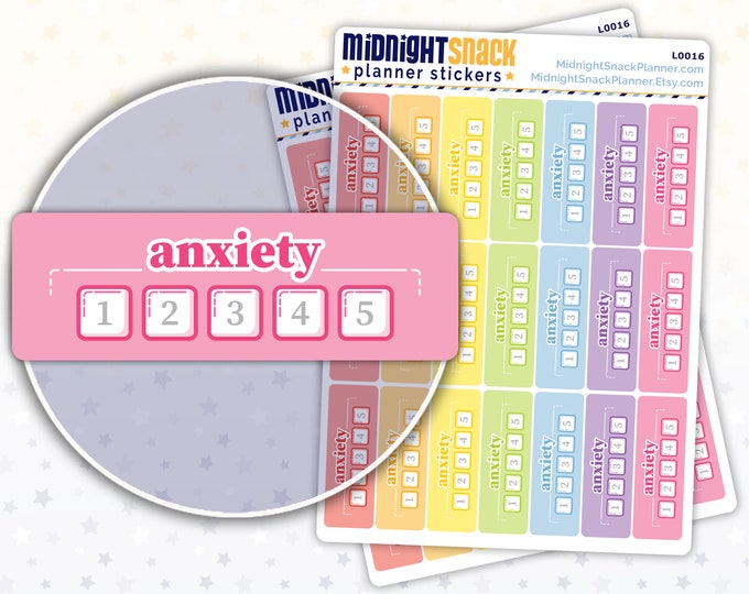 Anxiety Tracker Planner Stickers Anxiety Scale 1 5 Self Care Anxiety Tracker Planner Stickers Anxiety Scale 1 5 Self Care