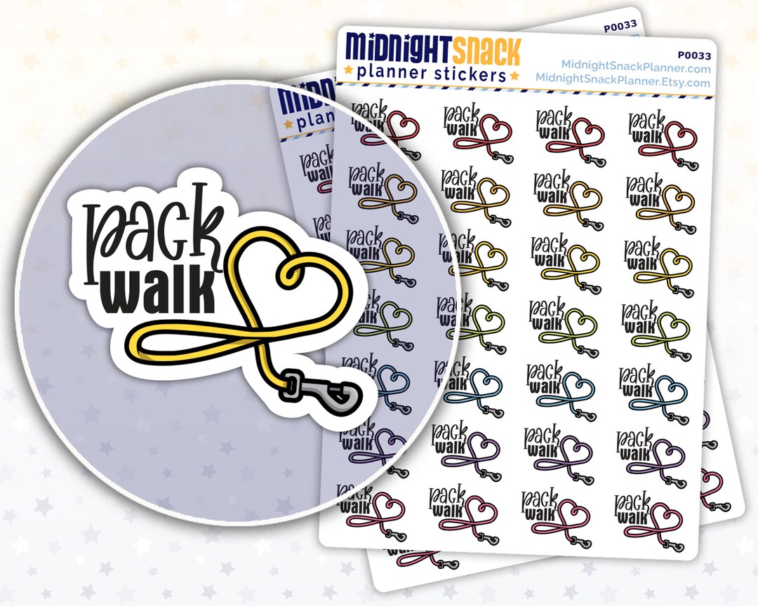 Solialization Sticker Examples Pack Walk Planner Stickers | Dog Training Reminder Icon Stickers | Dog ...