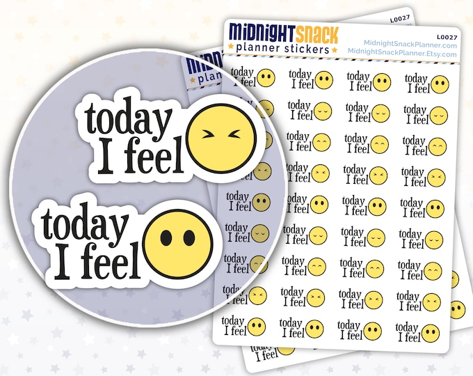 Today I Feel . . . Icon Stickers | Mood Tracker Planner Stickers ...
