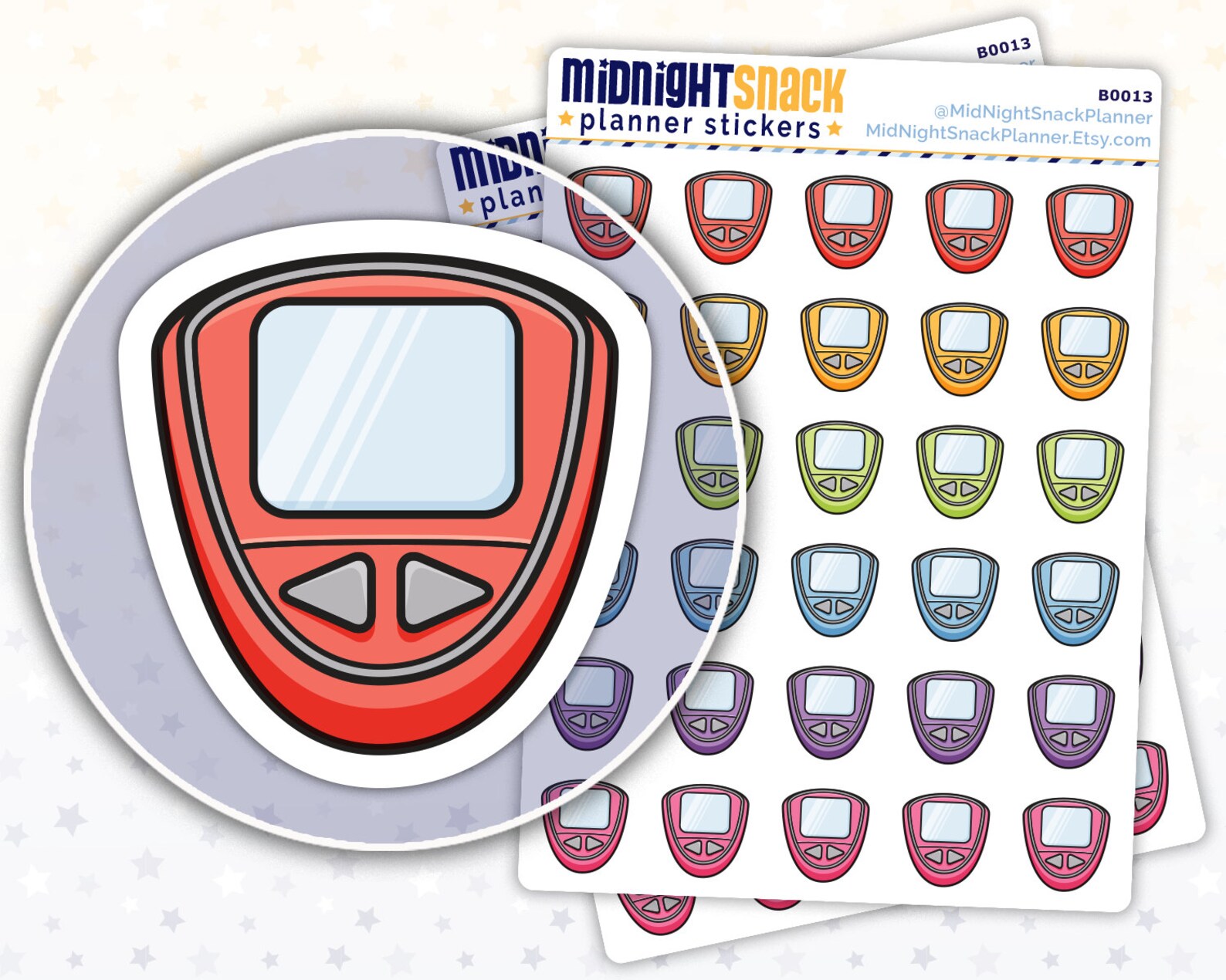 Diabetic Planner Stickers Glucose Meter Icon Sticker Blood Etsy