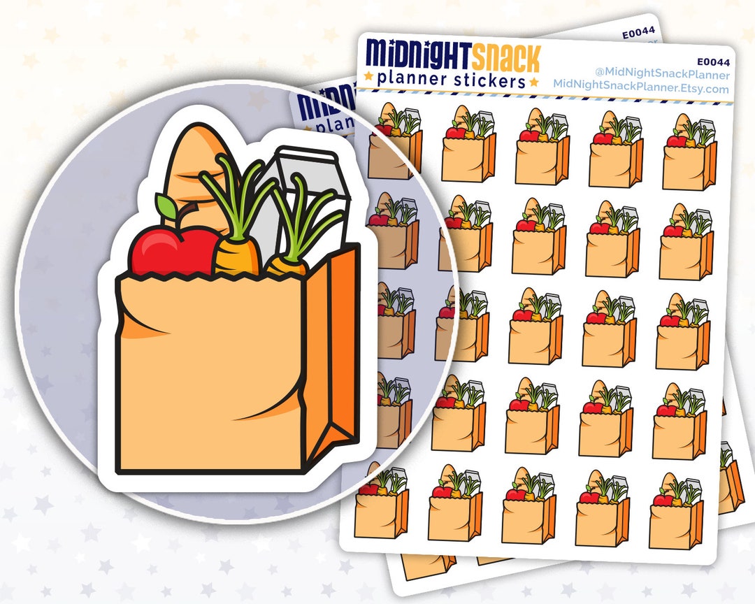 Order Groceries Icon Stickers | Grocery Shopping Planner Stickers ...