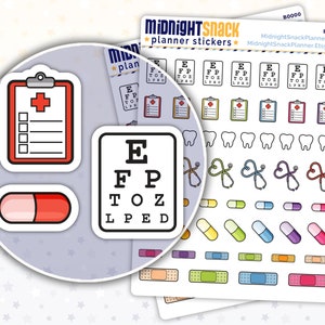 Health and Wellness Sampler | Check-Up Planner Stickers | Medical Icon Sticker | Doctor Appointment Reminder