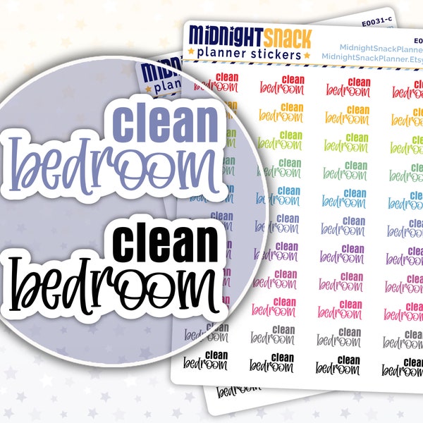 Clean Bedroom Script Planner Stickers | Household Chores Reminder