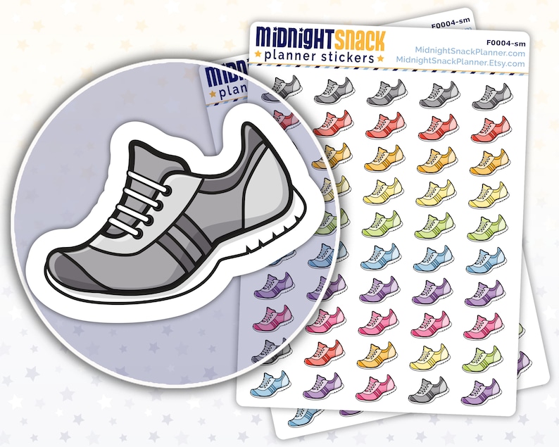 Jogging Planner Stickers | Running Shoe Icon Sticker | Cardio Planner ...