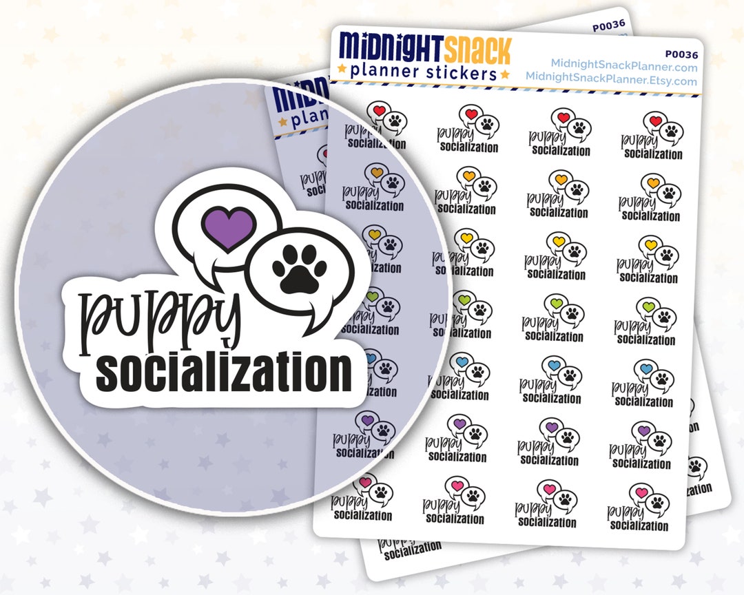 Socialization Sticker Puppy Socialization Planner Stickers | Puppy Classes Reminder Icon ...