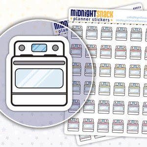 Clean the Oven Icon Stickers | Scrub the Stove Planner Stickers | Household Chores Reminder