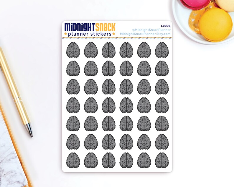 Brain Icon Stickers Mental Health Planner Stickers | Etsy