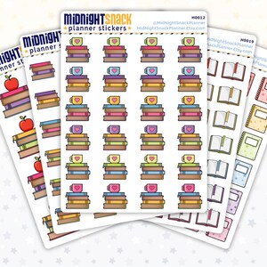 Reading Planner Sticker Bundle | Book Club and Library Icon Stickers | Currently Reading Functional Planner Sticker Pack | 5 Sheet Bundle