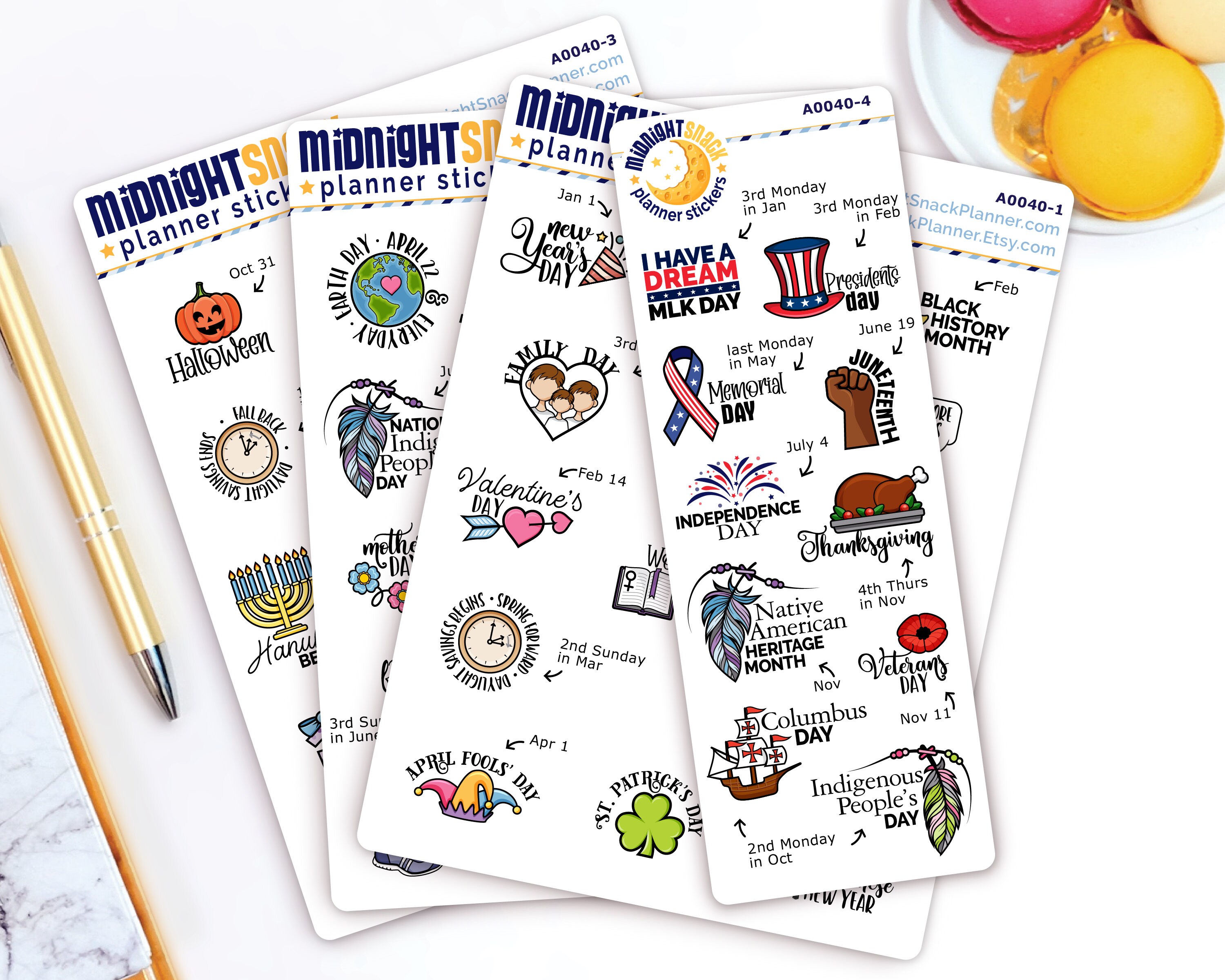 HOLIDAY Planner Stickers Icons, Celebration, Calendar, Functional 
