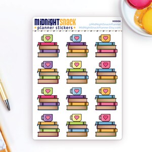 Reading Planner Stickers Book Club Icon Stickers Books and Coffee - Etsy