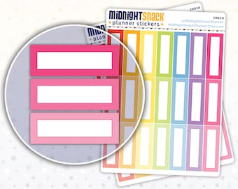 Multi-Colored Quarter Boxes | Blank Header Functional Planner Stickers