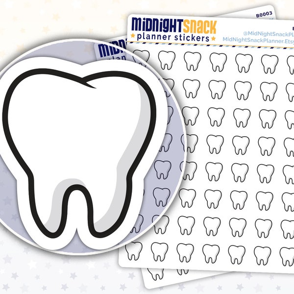 Dentist Appointment Planner Stickers | Tooth Icon Stickers | Oral Health