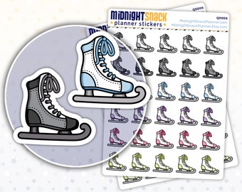 Ice Skates Icon Stickers | Skating Lesson Planner Stickers | Free Skate Reminder