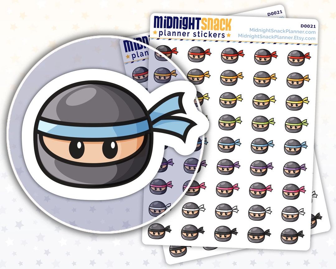 Library Ninja Sticker Ninja Warrior Planner Stickers | Martial Arts Icon Stickers - Etsy