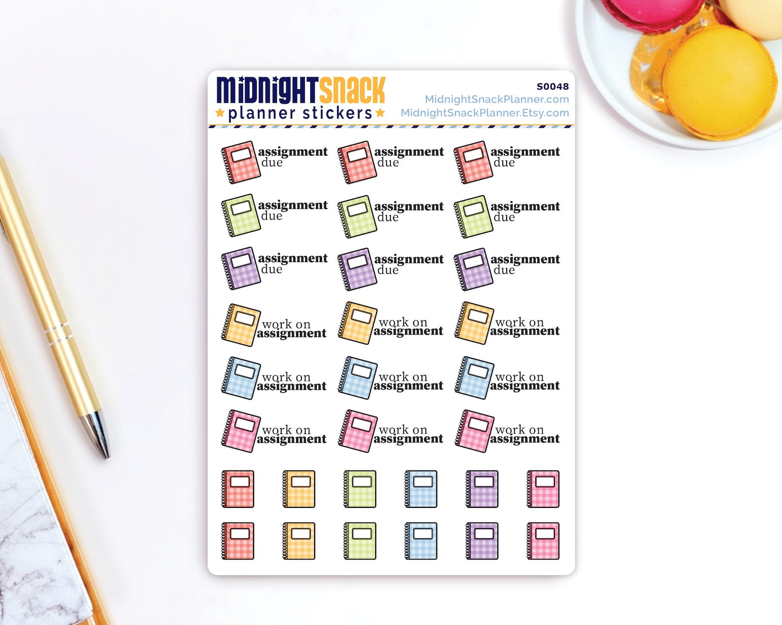 Assignment Planner Stickers | School Notebook Icons - Etsy