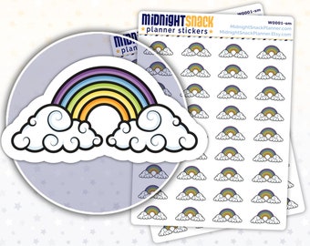 Rainbow Icon Planner Stickers | Journal Stickers | Weather Tracker Stickers