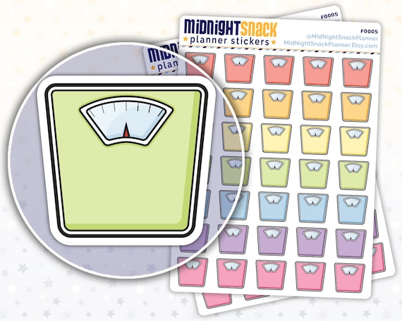 Weight Loss Planner Stickers Scale Icon Stickers Weight | Etsy