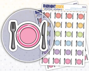 Meal Planning Icon Stickers | Hot Lunch Planner Stickers | Meal Prep Reminder