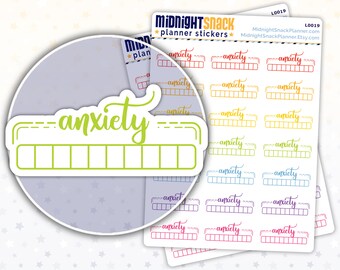 Anxiety Tracker Planner Stickers | Anxiety Scale 1-10 | Self Care Reminder
