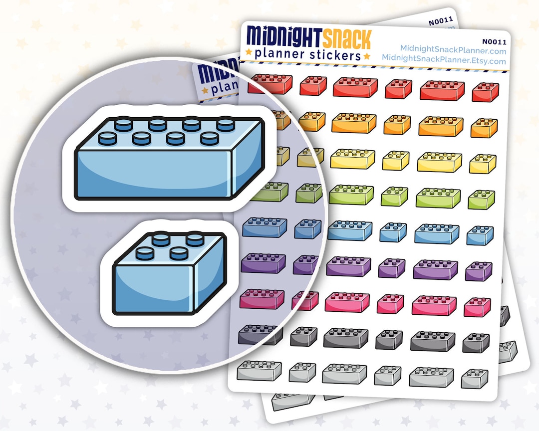 Building Blocks Icon Stickers | Construction Toys Planner Stickers ...