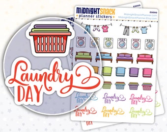 Laundry Day Sampler Planner Sticker | Fold Laundry Reminder | Laundry Basket Icon Sticker