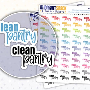 Clean Pantry Script Planner Stickers | Household Chores Reminder