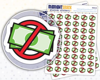 No Spend Icon Sticker | Budget Planner Stickers | Finances and Budgeting Planning