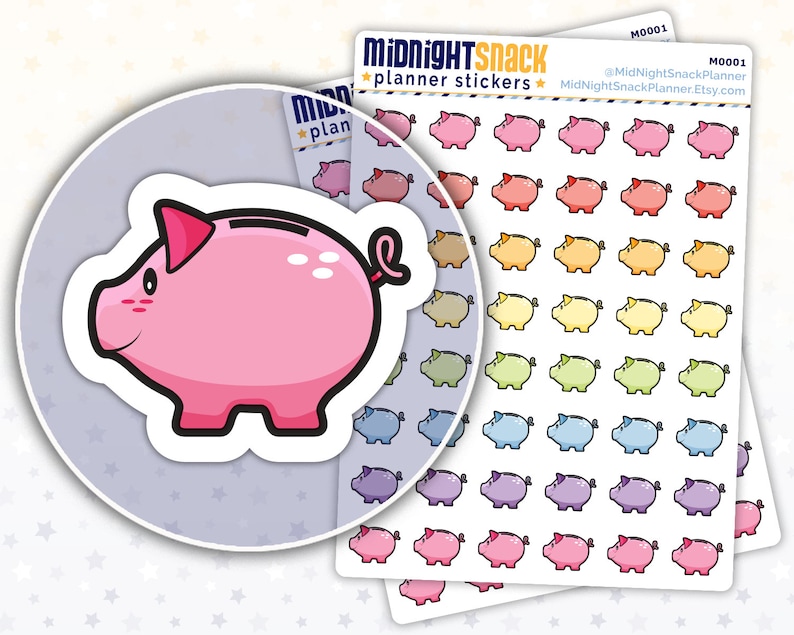Piggy Bank Icon Stickers Savings Account Planner Stickers - Etsy