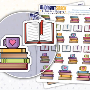 Books and Reading Sampler | Currently Reading Planner Stickers | Return Library Books Reminder