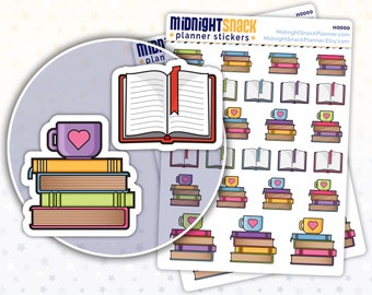 Books and Reading Sampler | Currently Reading Planner Stickers | Return Library Books Reminder