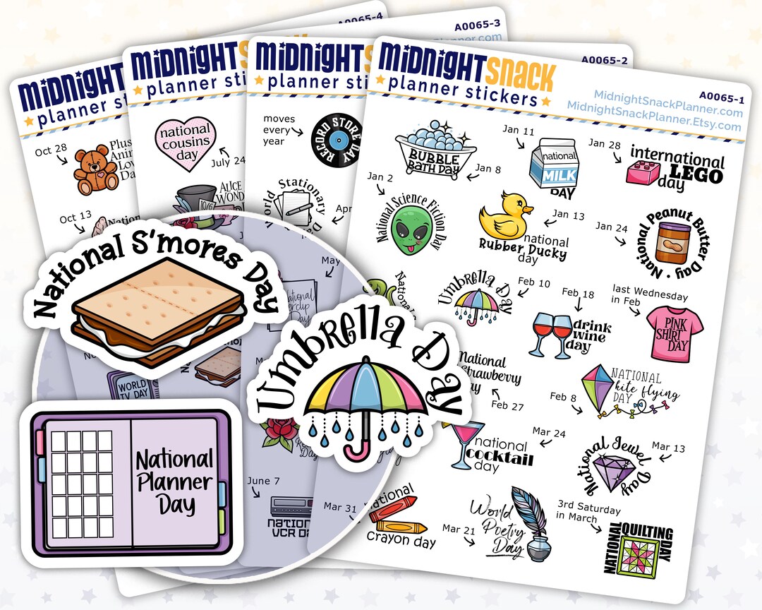 Wacky Holiday Planner Stickers Volume 2 Calendar Icons Fun Yearly