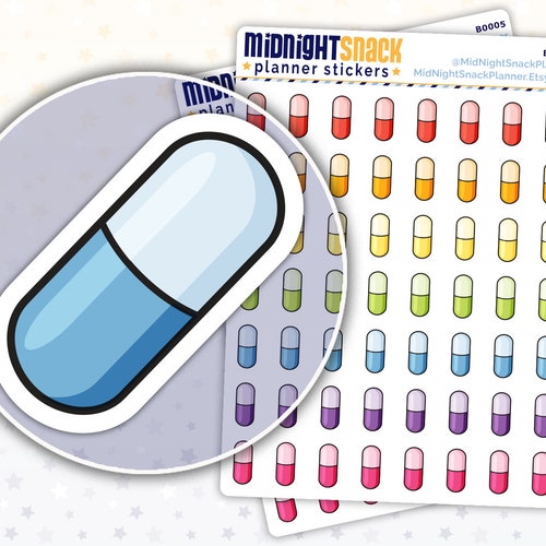 Pill Bottle Planner Stickers Icon Erin Condren Life | Etsy