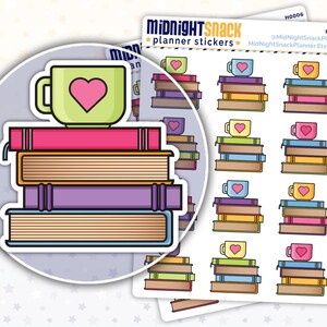 Reading Planner Stickers Book Club Icon Stickers Books and Coffee - Etsy