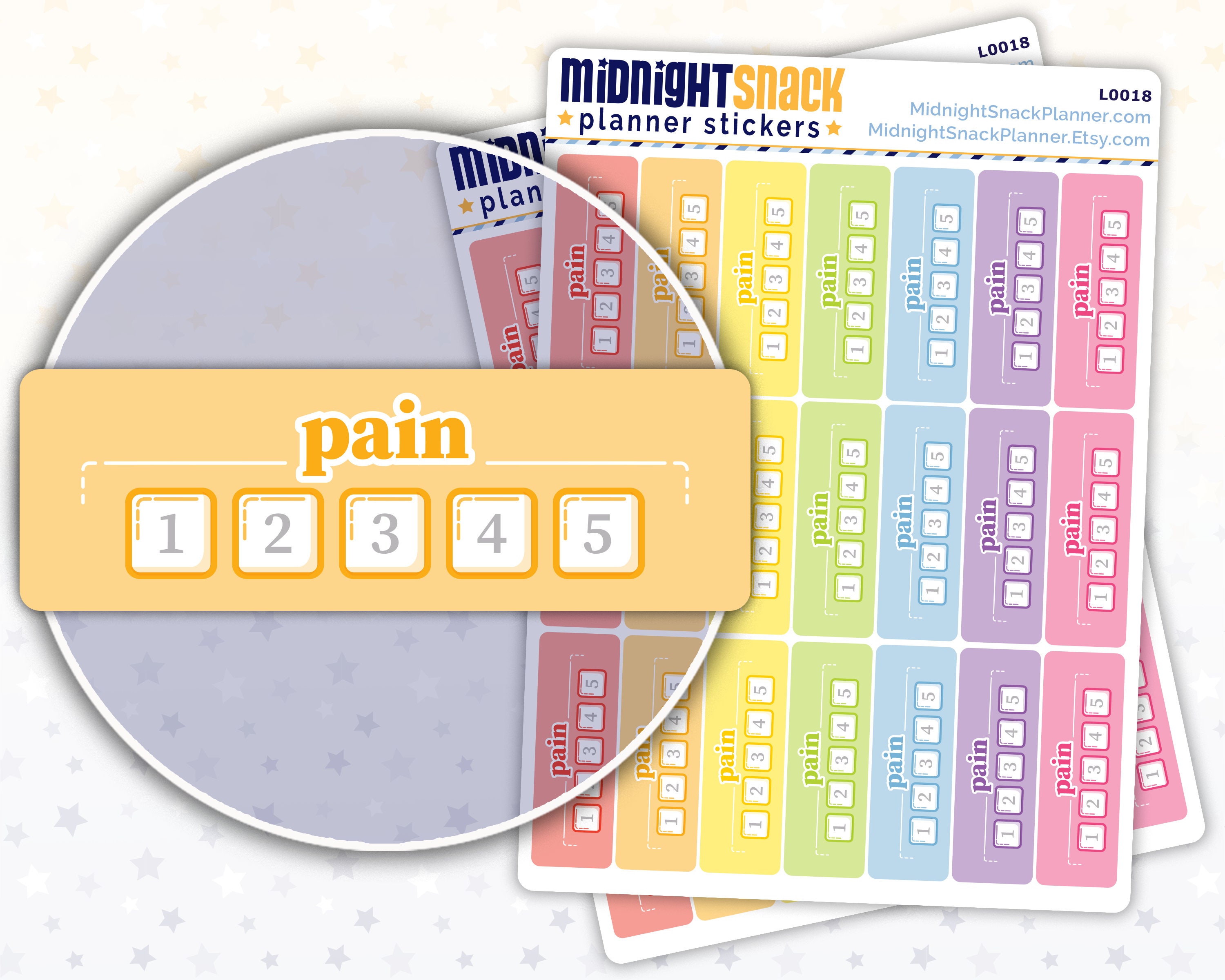 Pain Tracker Planner Stickers | Pain Scale 1-5 | Self Care Reminder - Etsy