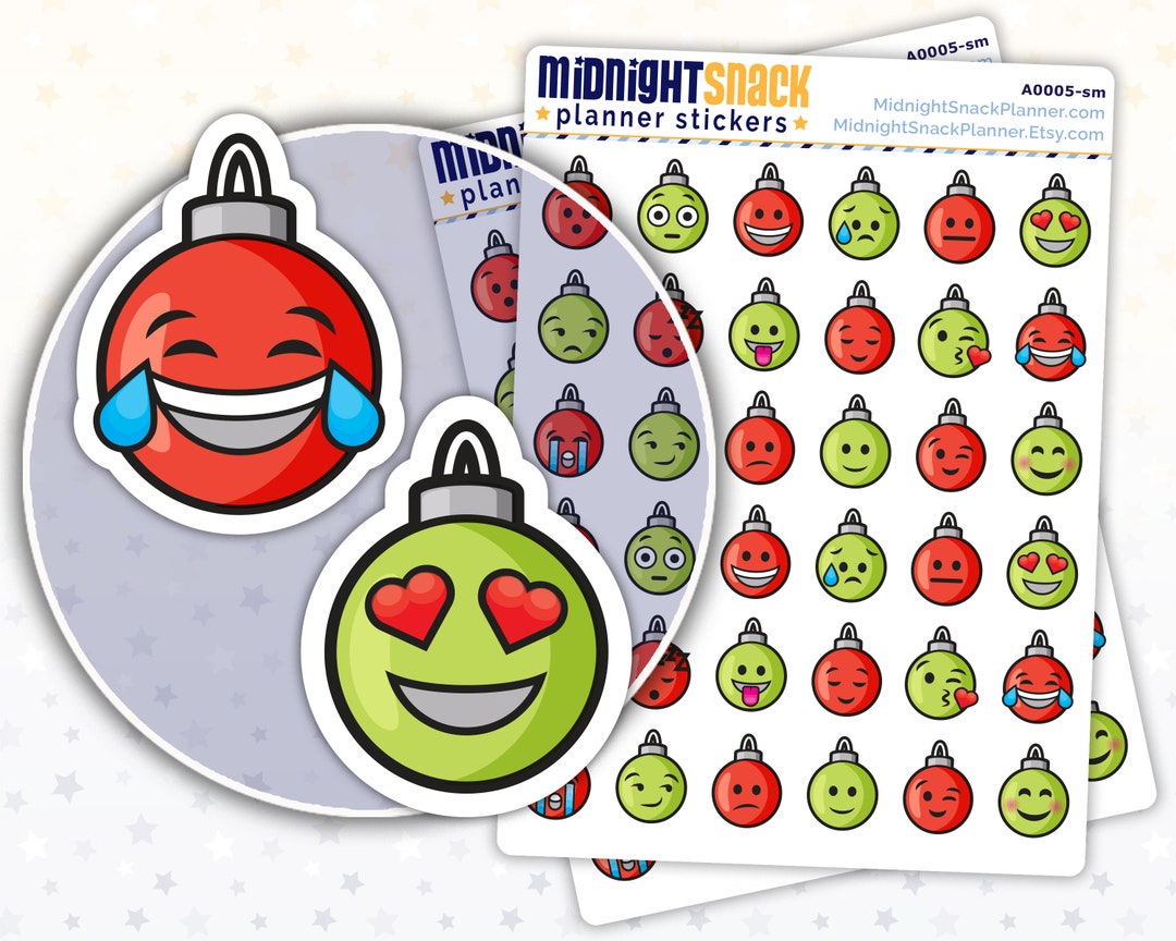 Christmas Emoji Planner Stickers Christmas Emoticon Etsy